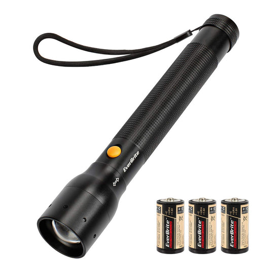 EverBrite Ultra Bright Tactical Flashlight, 900 Lumen Zoomable Adjustable Focus, 3 Light Modes, Heavy-duty Aluminum Torch