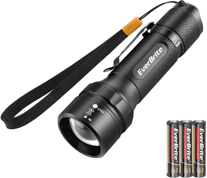 EverBrite Aluminum LED Flashlight 4 Lighting Modes  Zoomable Adjustable Focus for Power Outages & Emergencies