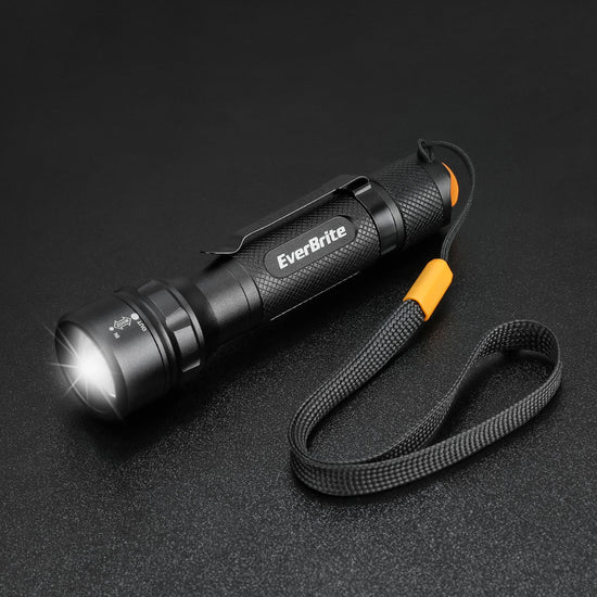 EverBrite Aluminum LED Flashlight 4 Lighting Modes  Zoomable Adjustable Focus for Power Outages & Emergencies