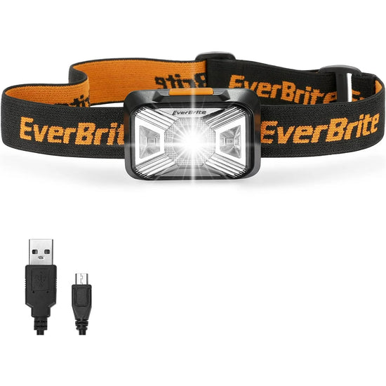EverBrite Rechargeable Headlamp with Red Light, 4-Mode LED Outdoor Head Lamp for Camping, Hiking, Running, Emergency