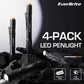 EverBrite 4-Pack LED Pen Flashlights, 100 Lumen, Compact Aluminum with Clip, Batteries Included (W)