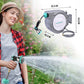 HAUSHOF 1/2" x 100 ft Retractable Garden Hose Reel with Automatic Rewind, 10-Pattern Spray Nozzle, Durable High-Pressure Hose, and 180° Swivel Bracket – Perfect for Watering Gardens, Cleaning Patios