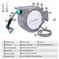 HAUSHOF 1/2" x 100 ft Retractable Garden Hose Reel with Automatic Rewind, 10-Pattern Spray Nozzle, Durable High-Pressure Hose, and 180° Swivel Bracket – Perfect for Watering Gardens, Cleaning Patios