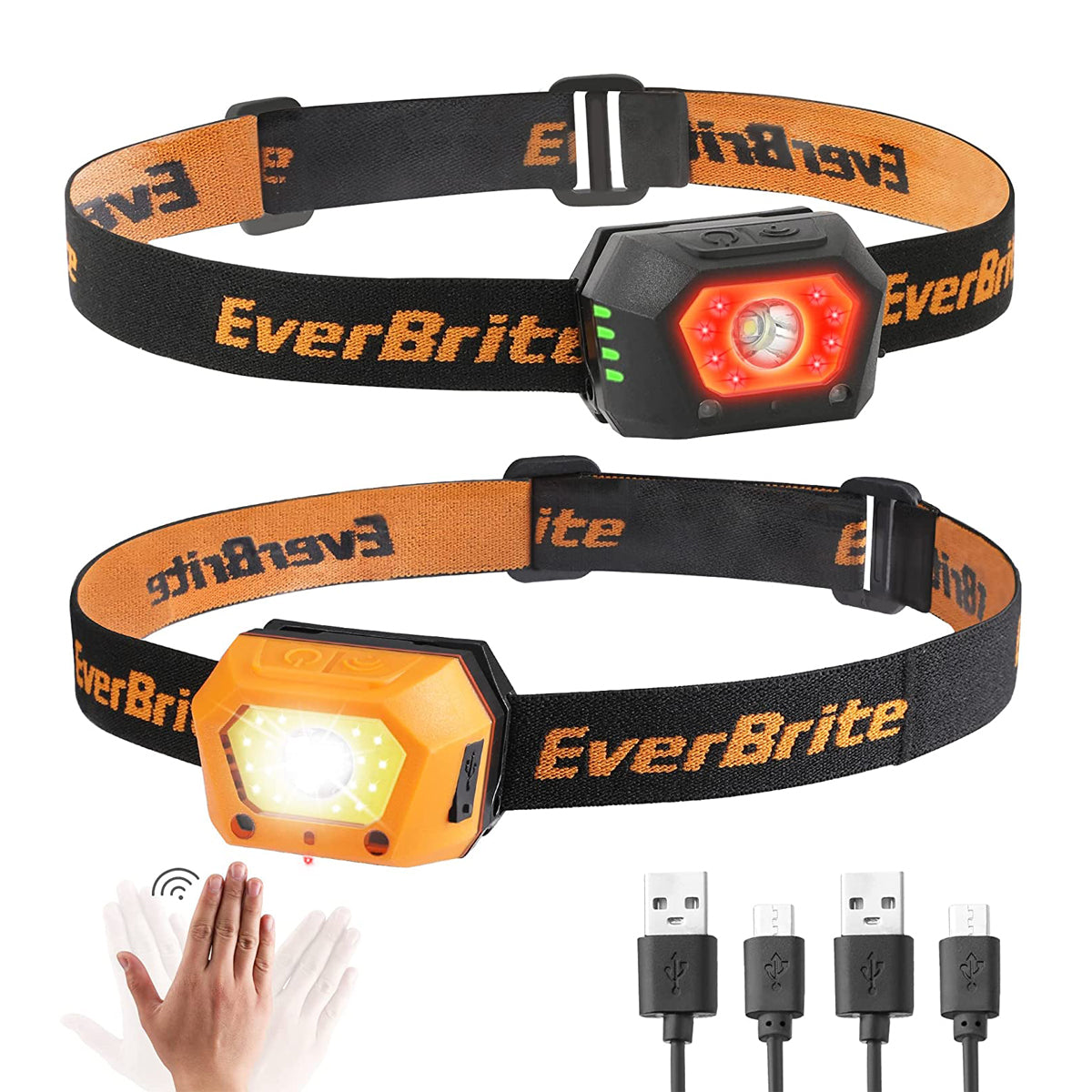 EverBrite Lampe Frontale Rechargeable USB avec 5 Modes d'Eclairage EverBrite Lampe Frontale Rechargeable USB avec 5 Modes d'Eclairage
