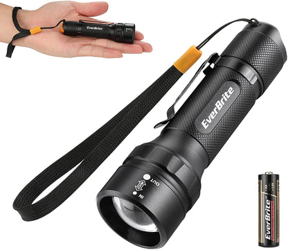 EverBrite 3 Lighting Modes Aluminum LED Flashlight, Zoomable Adjustable Focus for Camping, Hiking, Fishing